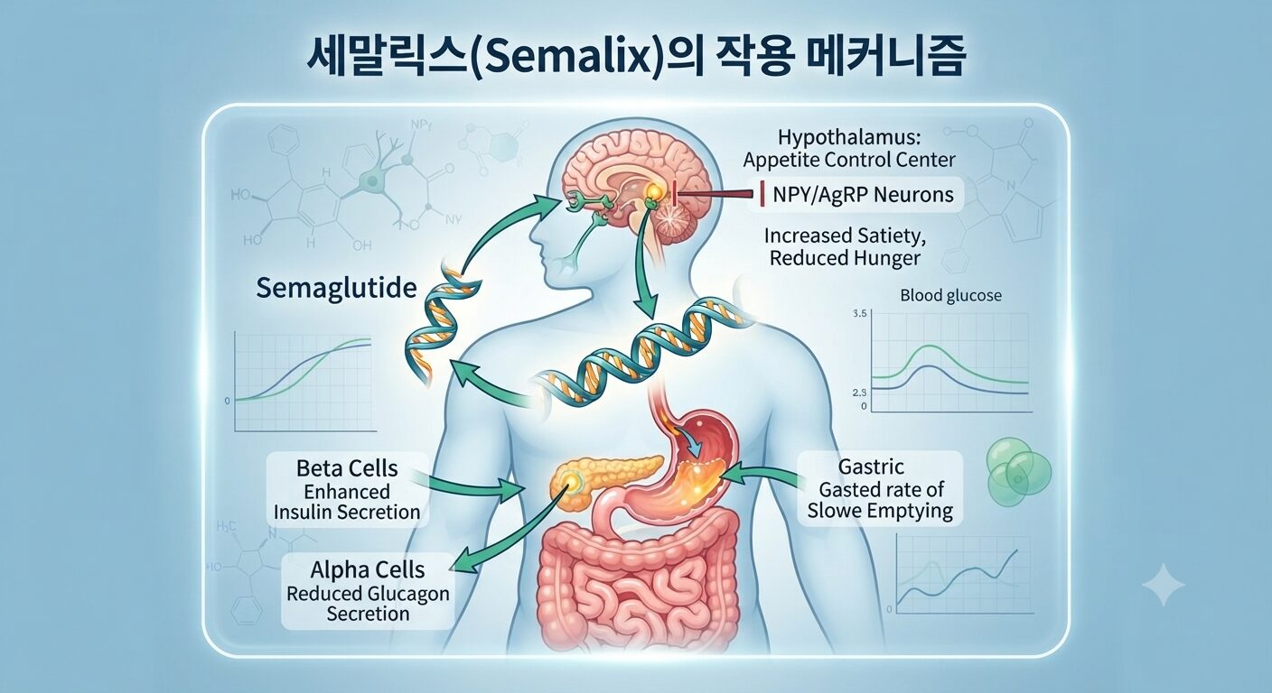 세말릭스의 GLP-1 수용체 작용 및 식욕 억제 메커니즘