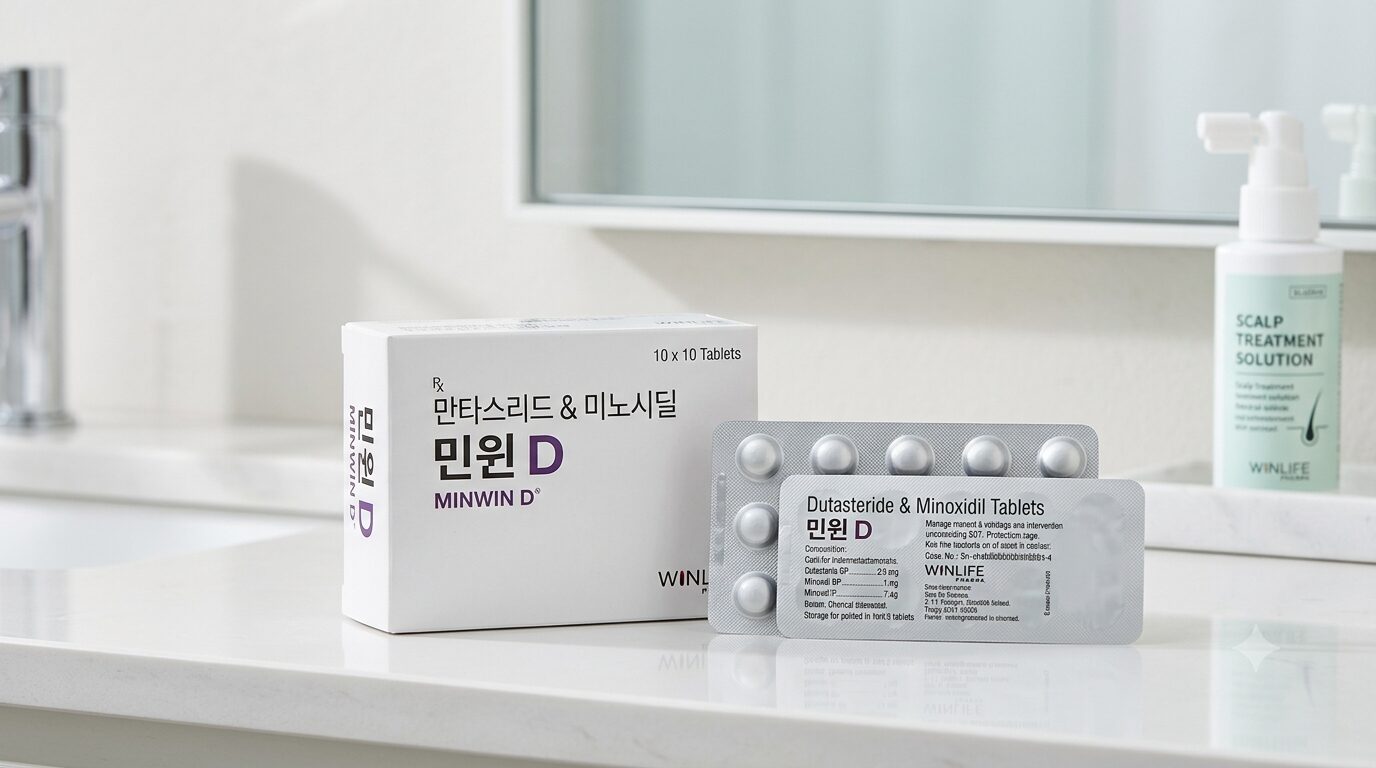 민윈 D 0.5mg 5mg 두타스테리드 미녹시딜 제품